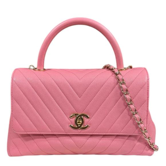 Chanel Coco Handle 29 V-Stitch Shoulder Bag in Caviar Leather (A92991) Pink, ... - Picture 1 of 15